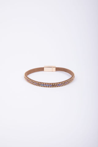 Holiday Krystal Wrap Bracelet Brown