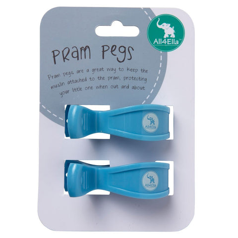 Pram Pegs 2 Pack Pale Blue All4Ella - Total Woman Total Home
