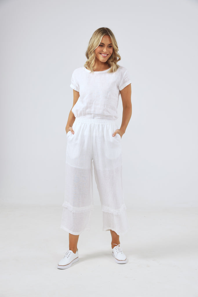 White linen hot sale sailor pants