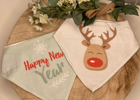 Christmas New Year Bib Set