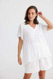 Holiday Canary Top white Linen