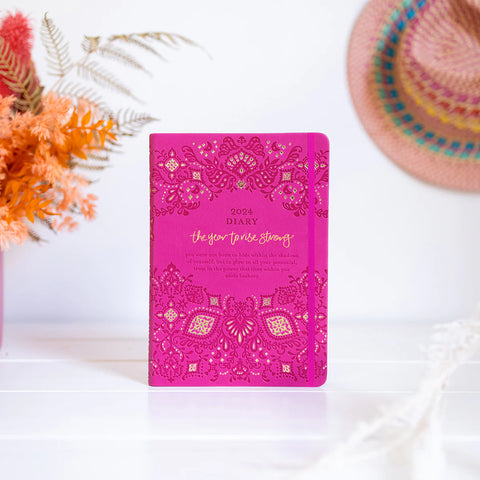 Intrinsic Diary + Planner 2024 Positively Pink “The Year to Rise Strong”