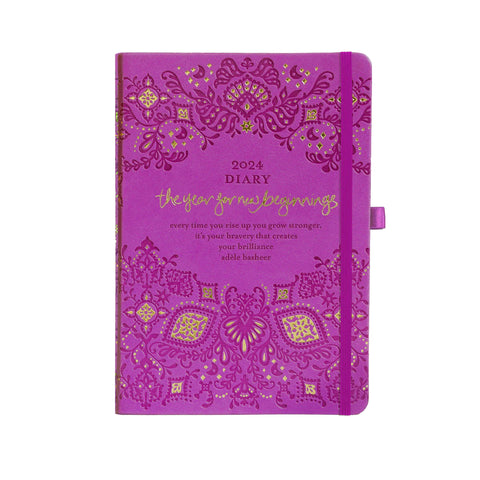 Intrinsic Diary + Planner 2024 Berry Bliss “The Year for New Beginnings”