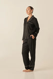 Gingerlilly Adele Satin Pj Set Black