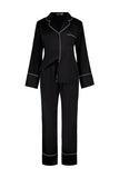 Gingerlilly Adele Satin Pj Set Black