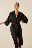 Gingerlilly Bethany Satin Robe Black