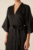 Gingerlilly Bethany Satin Robe Black