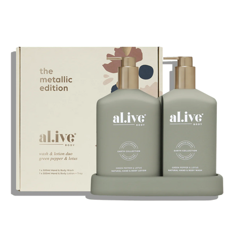 al.ive | Metallic Edition Wash & Lotion Duo - Green Pepper and Lotus