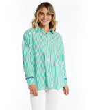 Betty Basics Scout Shirt Green Stripe