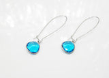 Sassy Silver and Aqua Crystal French Hook Earring - Total Woman Total Home