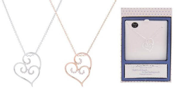 Equilibrium Looped Heart Necklace - Total Woman Total Home