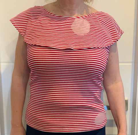 Brave + True Spinnaker Top Red Stripe - Total Woman Total Home