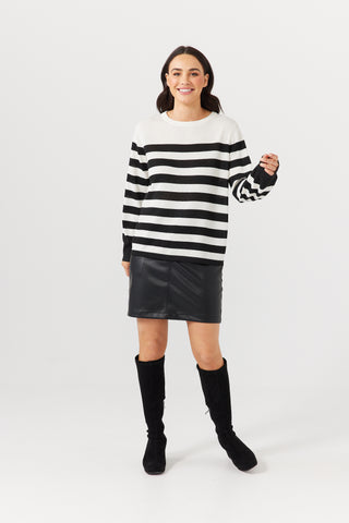 Brave + True Liberty Stripe Knit Black + White