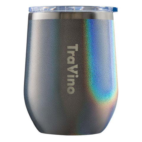 Travino Insulated Stemless Glitter Wine Tumbler Charcoal - Total Woman Total Home