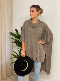 Brave + True Outlaw Poncho Fossile Marle