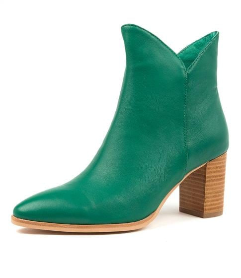 Green block clearance heel boots