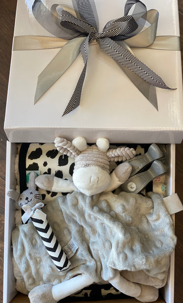 Baby Giraffe Gift Box Grey