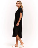 Betty Basics Roma Linen Dress Black
