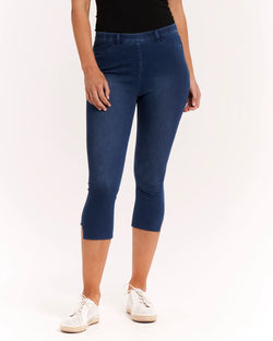 Betty Basics Jean Crop Jeggings - Ash Blue