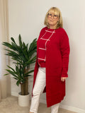 Brave + True Petra Grid Knit Red + White