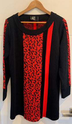 CC Collection Alana tunic Red and Black - Total Woman Total Home