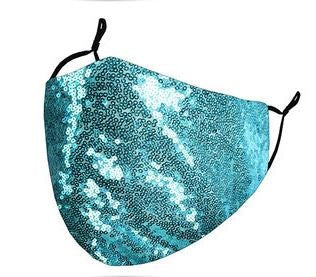 Face Mask with PM Filters Bling Teal