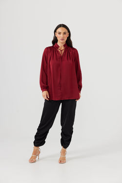 Brave + True Montana Shirt Cabernet Satin