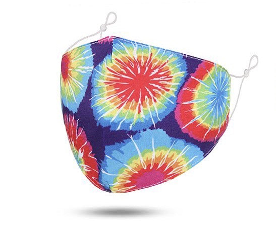 Face Mask Tie Die Star Burst with PM 2.5 Filter