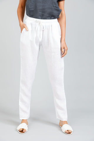 Holiday Captain Pants White Linen