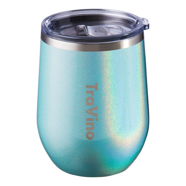 Travino Insulated Stemless Glitter Wine Tumbler Aqua Mist - Total Woman Total Home