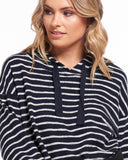 Betty Basics Cooper Hoodie Navy Stripe