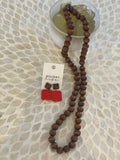 Holiday Clarice Beaded Necklace Chocolate