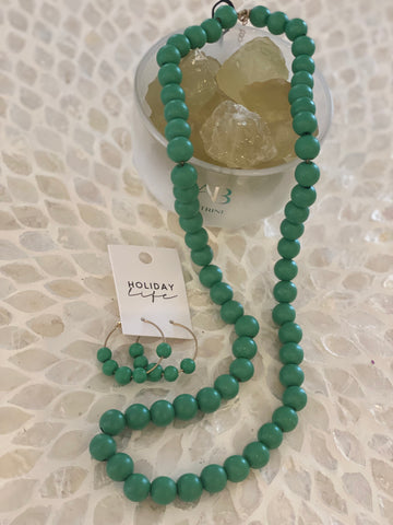 Holiday Clarice Beaded Necklace Apple Green