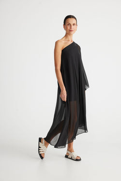 Brave + True Delilah Dress Black Georgette