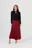 Brave + True Carrington Skirt Cabernet Satin