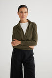 Brave + True Davroe Wrap Front Knit Moss